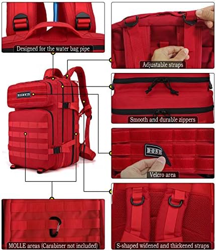 Doshwin 40L Military Backpack Tactical Army Assault Pack Molle Camo Rucksack for Camping Trekking Travel Hiking