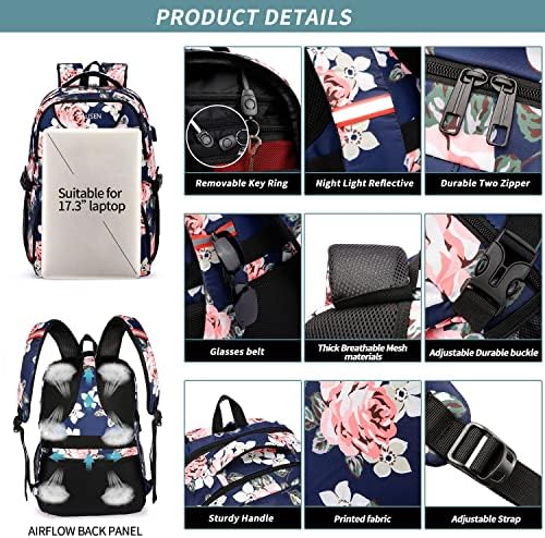 HILUSEN Travel Laptop Backpack for Men,Water Resistant Lunch Backpack Work Backpack with USB Charging Port