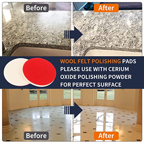 14PACK Diamond Polishing Pads with M14 Backer Pad, 100mm Wet Dry Stone Granite Tile Polish Pad Kit for Drill, Grinder, Polisher, 50-8000 Grit Sanding Pads for Concrete Marble Countertop Quartz