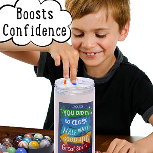Jaques of London Marble Reward Jar | Whole Jar of Playing Marbles | More Fun than a REWARD CHART | Great Childs Rewarding System