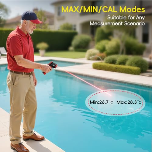 Infrared Thermometer, Eventek IR Laser Thermometer -50 ° C ~ 500 ° C (-58 ° F ~ 932 ° F), Non-Contact Digital Temperature Gun for Kitchen Cooking,BBQ,Vehicle Repair,Pizza,Fridge, Red/Black