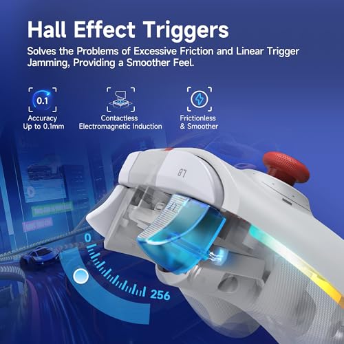 EasySMX X15 Wireless PC Controller with Hall Triggers, Hall Joysticks, Enhanced Bluetooth Game Controller,No Drift No Deadzone effect, Compatible with Windows PC, Android, Steam and Switch