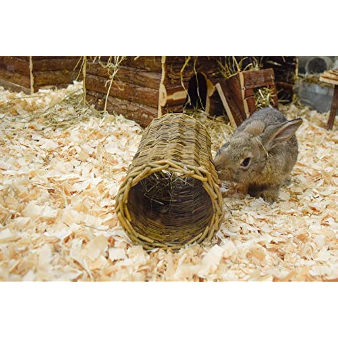 Happy Pet Small Willow Tube for Small Animals 100% Natural Gnawing Nibbling Interactive Lightweight Indoor Long Lasting Pet Treat Hideaway Toy