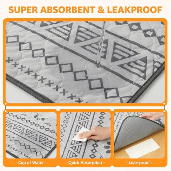 PICK FOR LIFE Reusable Puppy Pads, 2 Pack Washable Puppy Pads, Super Absorbent Leak-Proof and Non-Slip Dog Mat Pee Pads for Dog, Fast Drying Training Pads for Home, Playpens, Crates, Car - 90x120cm