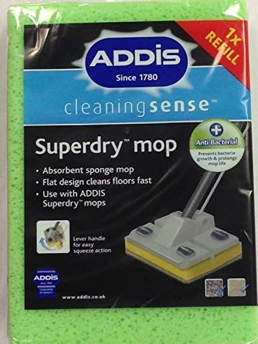 4 x Addis Superdry Anti Bacterial Flat Sponge Mop Refill Replacement