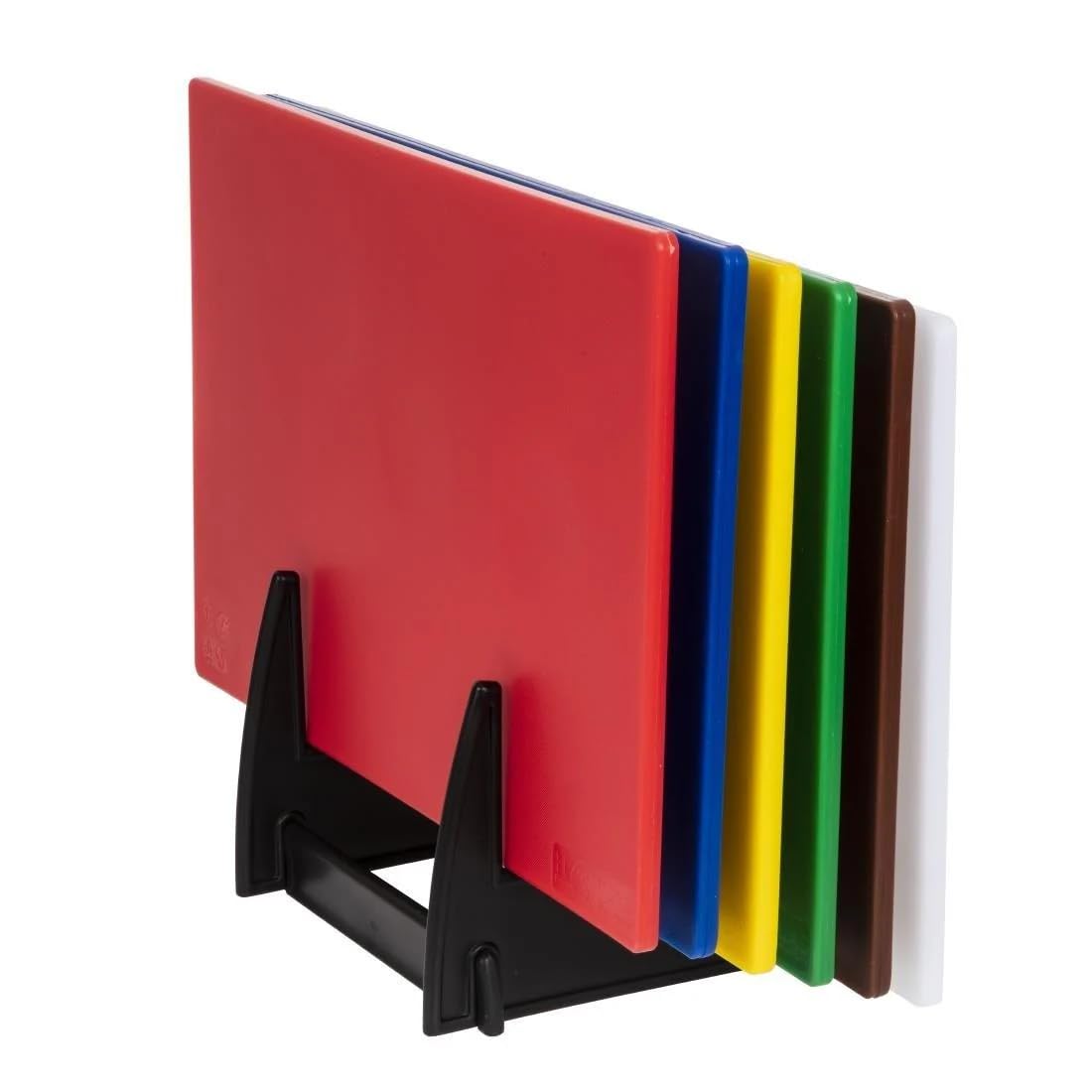 Hygiplas Colour Coded Chopping Board Set with Rack & Wall Chart 6 Pieces