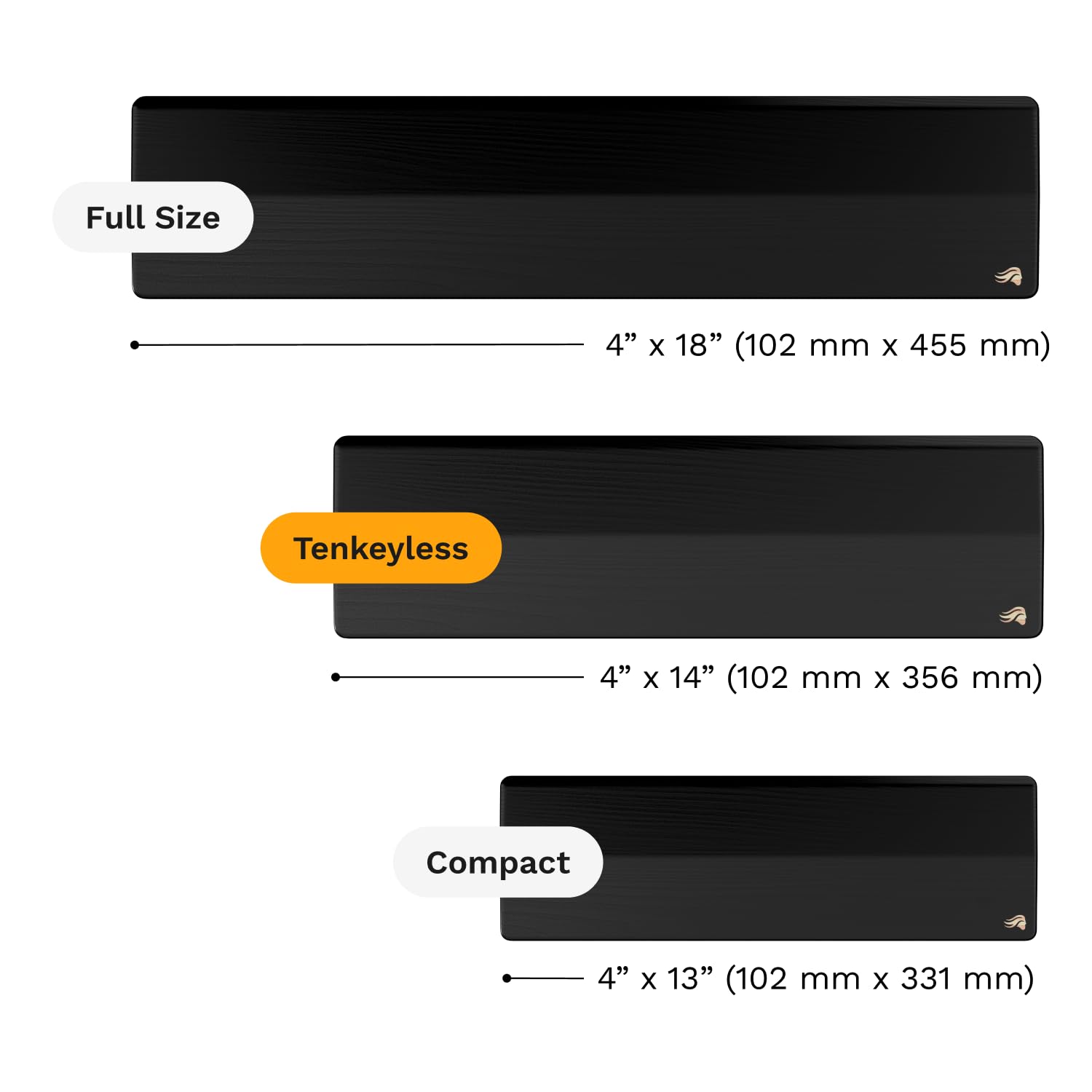 Glorious Gaming Wooden Keyboard Wrist Rest (TKL) - White Ash Wood, Medium-Coarse Grain, Smooth Surface, Sweat & Oil Resistant, Easy Clean, Anti-Slip Rubber Base, 360 x 100 x 19mm - Onyx