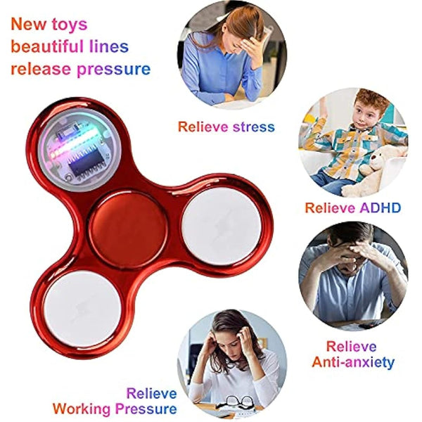 Dilabnda 6 PCS Light Age 3+ up Fidget Spinner Toys, LED Sensory Hand Fidget Toys, Glow in The Dark Multiple Flash Modes Finger Toys Pack for Birthday Party Favors