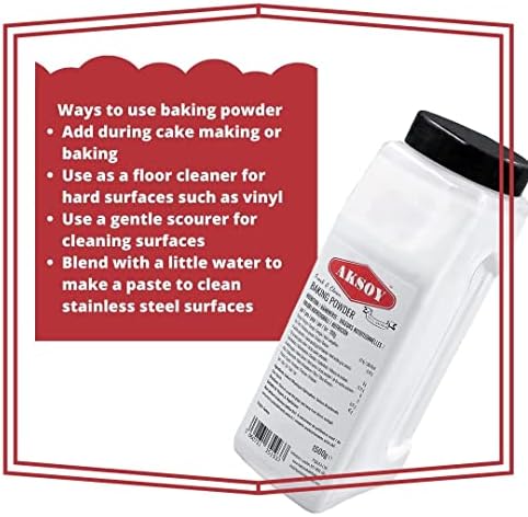 Aksoy Double Acting Baking Powder 1KG | All-Purpose Leavening Agent for Cooking and Baked Goods, Desserts, Breads, & Cake | Vegan | Airtight Bulk Container