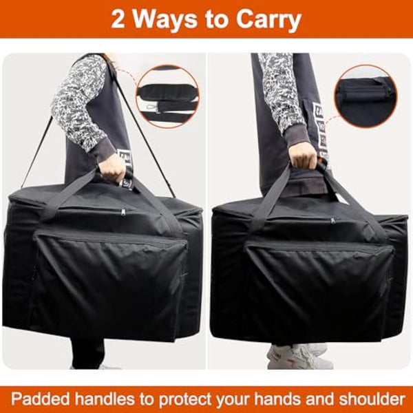 Dijia Carry Bag for Ninja Woodfire Outdoor Grill OG701UK, Heavy Duty 600D Oxford BBQ Protection Fabric Carrying Bag for BBQ Accessories, Soft Protection, Padded Handles(Bag Only)