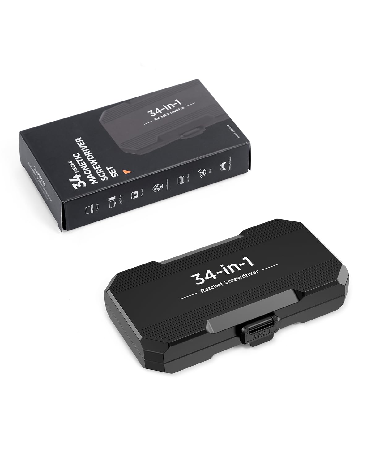 ORIA 24 in 1 Magnetic Ratchet Screwdriver Set with S2 Steel Bits & Detachable T-Handle, Portable Tool Kit in Case for Home DIY, Computer, Electronics Repair, Furniture