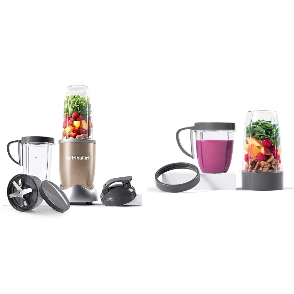 nutribullet Mega Pack with nutribullet 900W Blender & 9 Accessories - Extra Powerful & Easy To Clean - Blend & Crush Ice, Nuts & Frozen Fruits - Smoothie Maker - Black