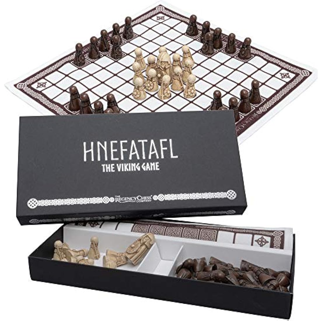 Hnefatafl - The Viking Game by the Regency Chess Company - Includes linen cloth playing board with resin Viking playing pieces
