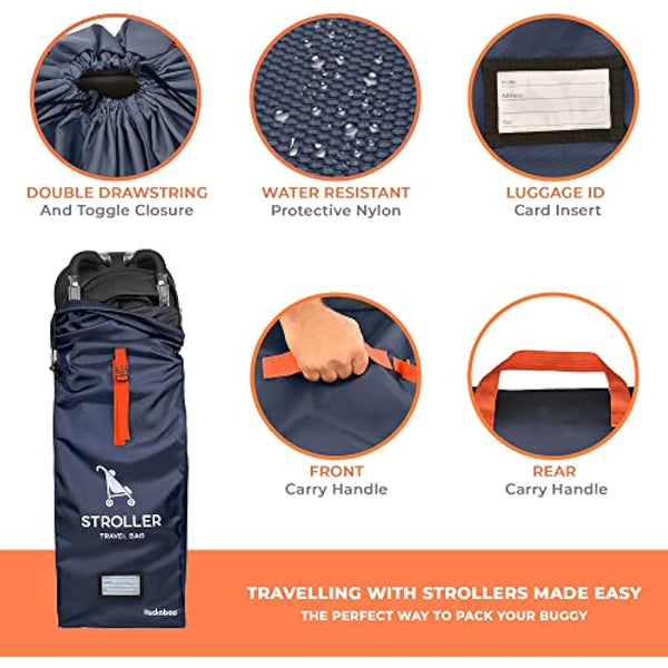 Huckaboo Stroller Travel Bag - Umbrella Stroller Buggy Travel Bag for Airplane, Navy