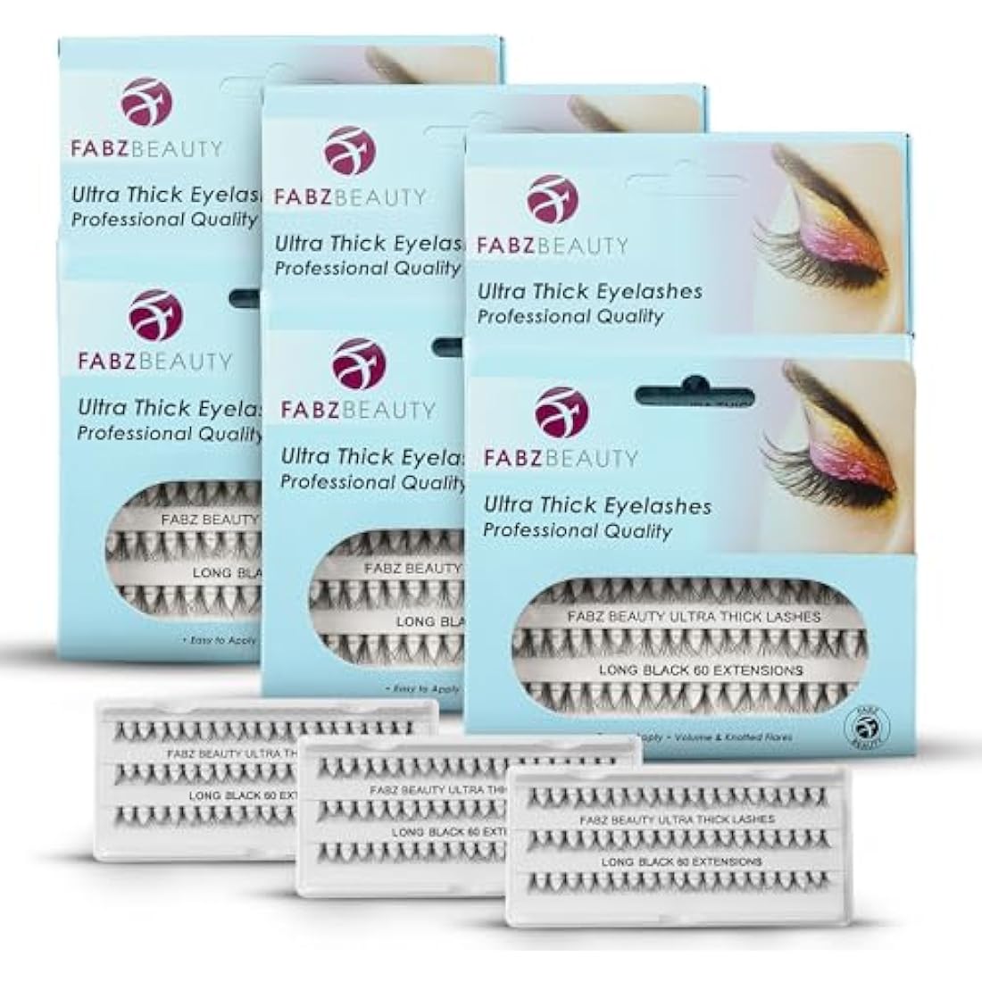 Individual Cluster Eyelashes False Extension | Ultra Thick Knotted Cat Eye Lash Clusters | Lightweight and Waterproof for a Stunning Look (Combo Pack)