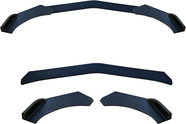 Simoni Racing Universal Front Spoiler Lip 'Lip Splitter' – 3 Pieces – ABS Black