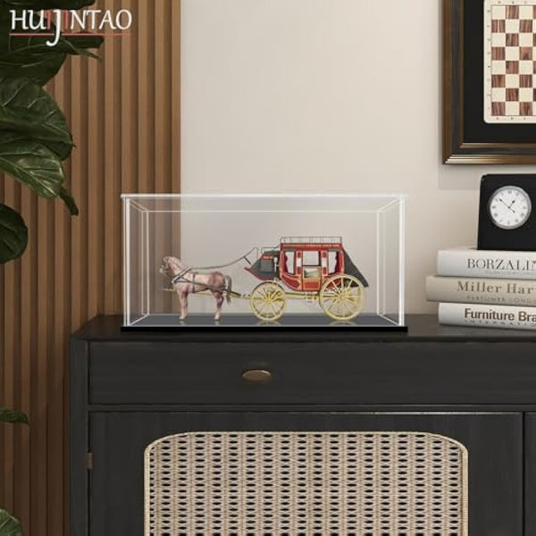 HUIJINTAO Clear Acrylic Display Case Countertop Box Cube Organizer Stand Dustproof Protection Showcase for Action Figures/Toys/Collectibles(12x10x10inch;30x25x25cm)