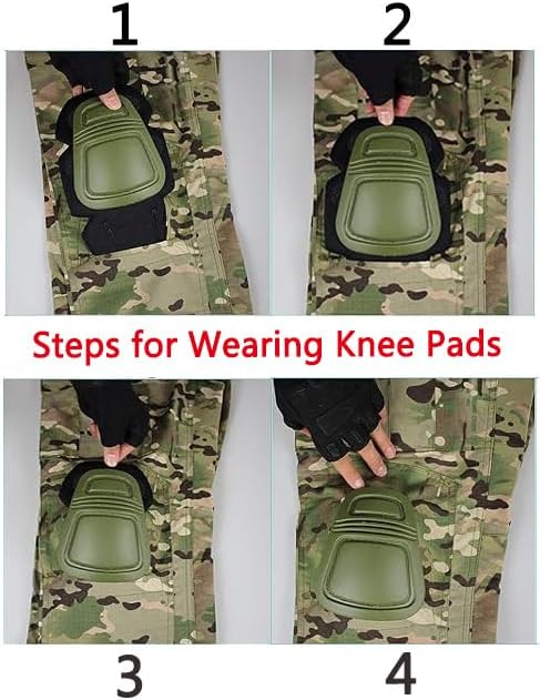 H Welt EU Mens Military Pants with Knee Pads for Strategy Game Airsoft Paintball Shooting Combat