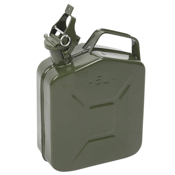 Bonnlo 20L Petrol Can Fuel Oil Storage Can Metal Jerry Diesel Tank with Flexi Spout For Diesel, Petrol, Oil Container (Green)