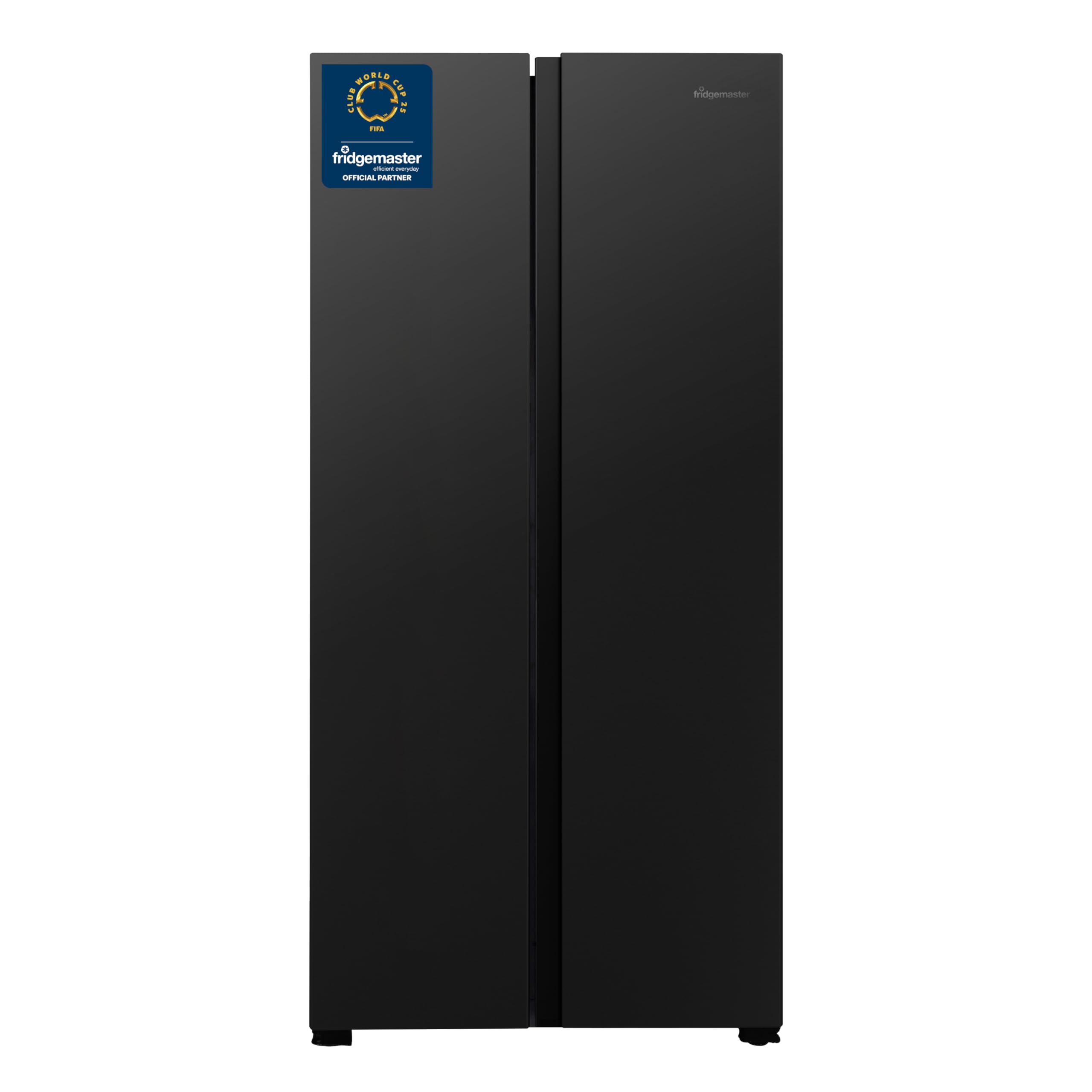 Fridgemaster MS83430EB Freestanding Slim American Side by side Door Fridge Freezer 441L, Total No Frost, Inverter compressor, Black, 83.2x178.0cm, Energy Rating E