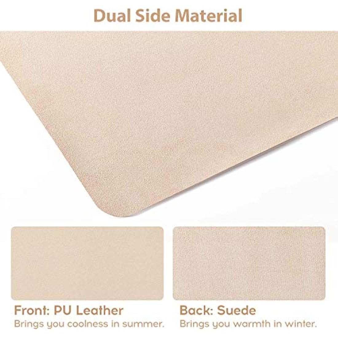 DOBAOJIA Desk Pad Large 31.5" X 15.7" Extended Mouse Mat Large Mouse Pad XL Desk Blotter Writing Pad for Laptop/Office/Home, PU Leather Side Waterproof +Suede Side Non-Slip (Beige)