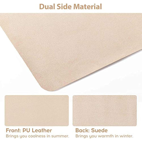Desk Pad Large, DOBAOJIA Desk Mat, Laptop Mat, Writing Pad, Desk Blotter, Extended Mouse Mat, Large Mouse Pad for Office/Home, PU Leather Waterproof +Suede Non-Slip 27.5" X 13.8 (Beige)