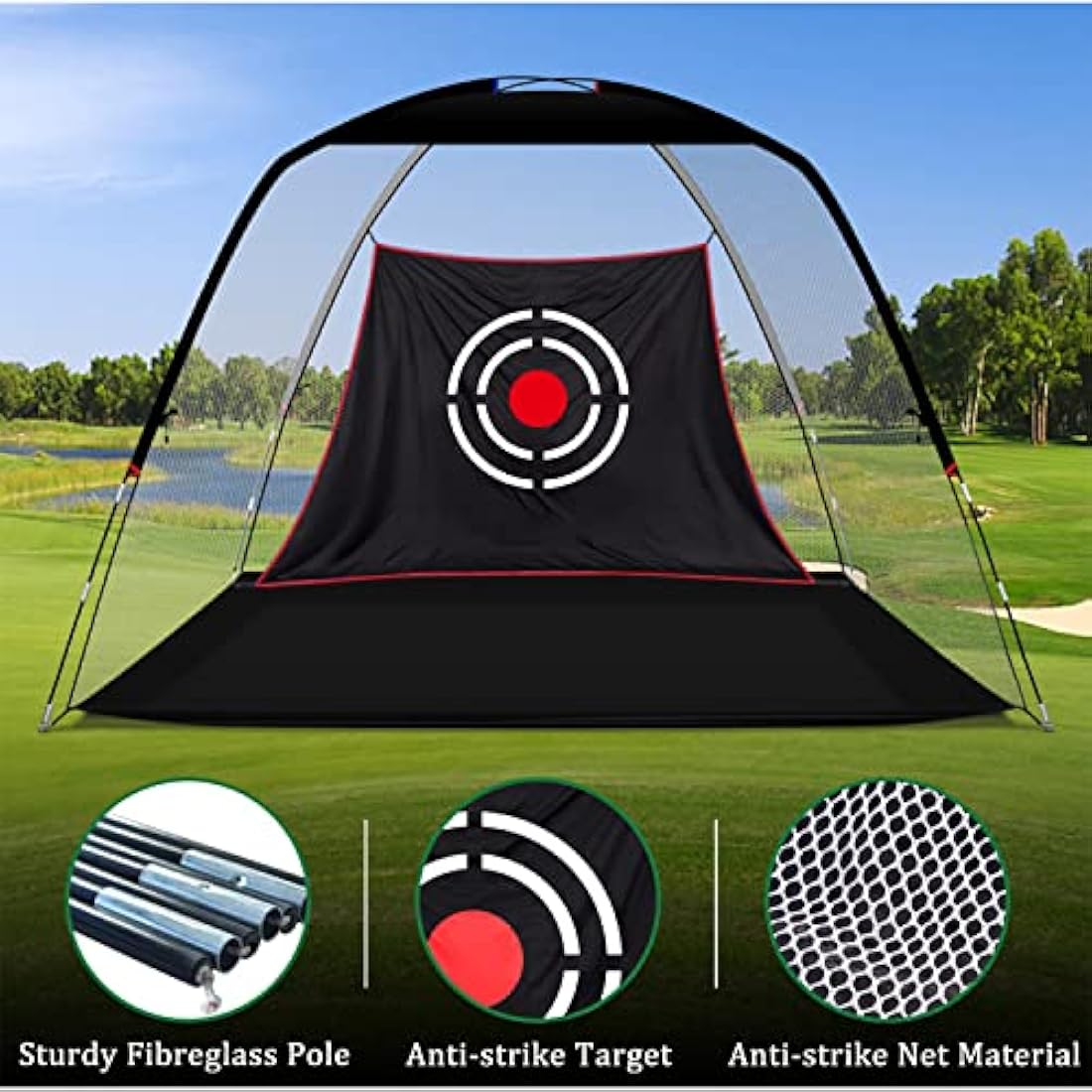 KAIDIDA Golf Practice Hitting Nets for Backyard Driving Indoor Use Heavy Duty Practice Golf Driving Nets for Backyard Premium Portable Golf Impact Nets Cages with Frame and Net for Men