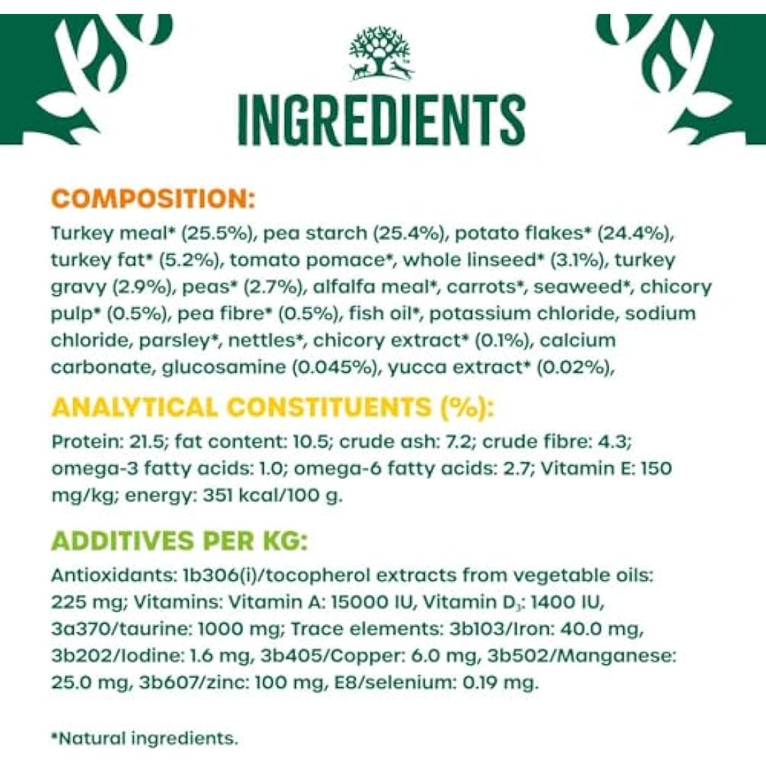 JAMES WELLBELOVED Hypoallergenic Grain Free Adult Dry Dog Food - 1.5 kg - Turkey & Vegetables - Bulk Dry Dog Food Pack