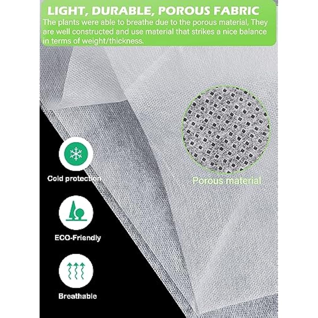 Abimars Garden Fleece 30gsm, 3m x 5m Horticultural Fleece for Plants, Plant Fleece Frost Protection, Non-Woven Fabric Cover Frost Protection for Plants