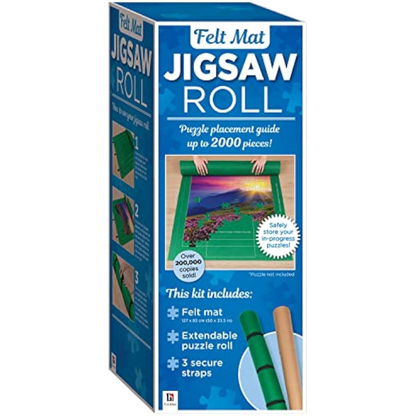 Hinkler - Felt Mat Jigsaw Roll - Puzzle Storage Mat for Jigsaw Lovers - Puzzle Placement Guide - Stores Up to 2000 Pieces - Includes Felt Mat, Roll & Straps - Works with Jigsaw Board
