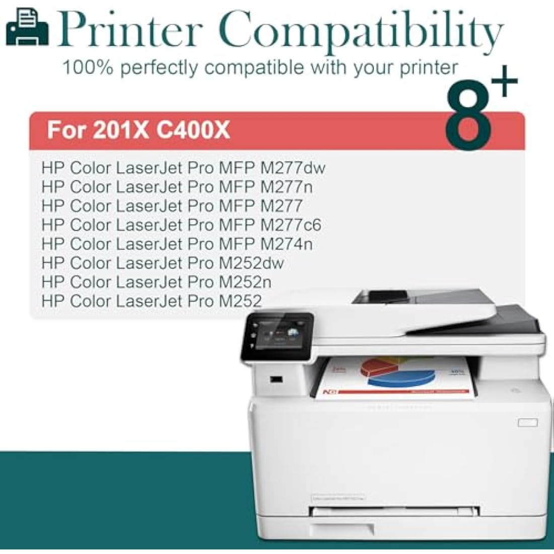 HenceBuy 201X High Yield Toner Cartridges Multipack Compatible for HP 201X CF400X 201A CF400A for Color LaserJet Pro M252dw M252n MFP M277dw M277n M274n M277 M277c6 Black Cyan Magenta Yellow (4 Pack)