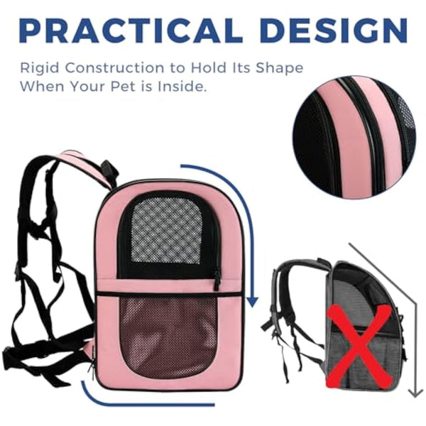 Apollo Walker Cat Carrier and Dog Carrier, for Large and Small Cat Pets (2-15 kg), Breathable Mesh Pet Carrier, Ideal for Hiking, Travel, and Outdoor Activities (Pink)
