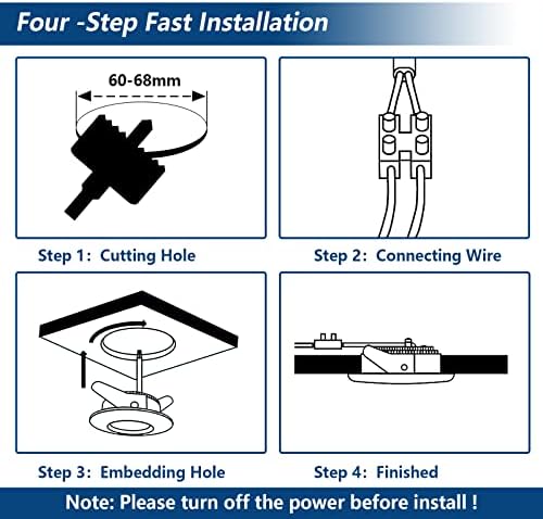Allesgute 6X 5W Recessed Ceiling Lights IP44 Waterproof Bathroom Downlights 240V Ultra Slim Brushed Chrome LED Spot Light Cool White 6000K