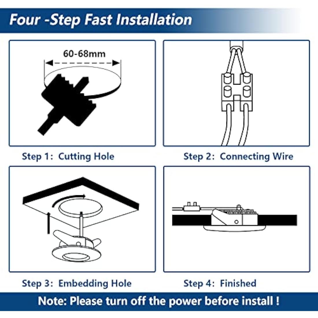 HiBay 20x 7W LED Spot Lights Ceiling Spots Ultra Slim Recessed Lighting IP44 Bathroom Downlights Brushed Chrome Down Light Neutral White 4500K 240V 850LM