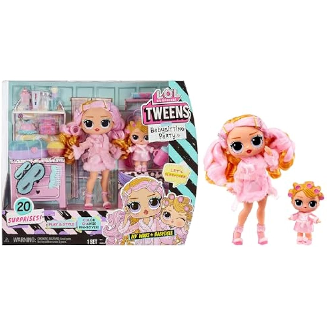 L.O.L. Surprise! Tween Babysitting Sleepover Party - IVY WINKS & BABYDOLL - Unbox 20 Surprises - Includes 2 Dolls with Colour Change Features - Suitable for Kids Ages 4+