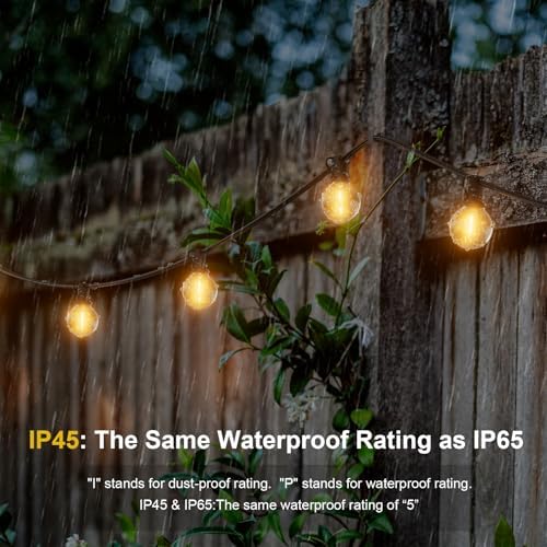 Yuusei Festoon Lights Outdoor String Lights Mains Powered 60M, 200FT Globe Garden Lights with 100+4pcs LED Shatterproof Bulbs, Waterproof Outside Lights for Patio Backyard Terrace Party
