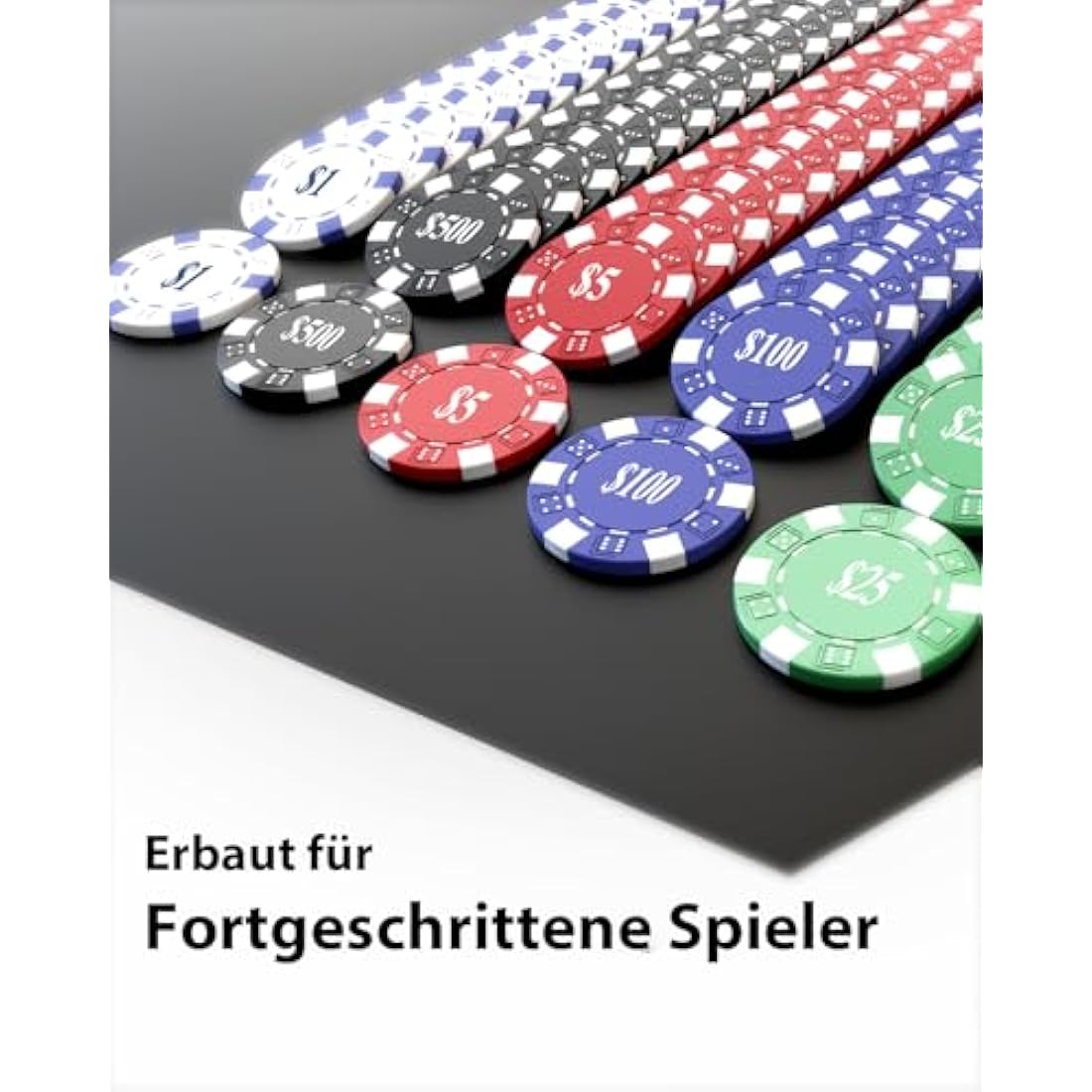 HEITOK Poker Chips 1000 Chips Set with Denominations, 11.5g Weighted Numbered Casino Chips Set, 2 Decks with Compact Aluminum Case for Texas Hold'em, Blackjack Chips