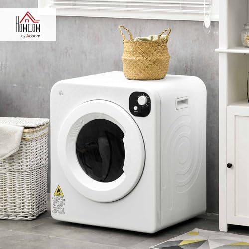 HOMCOM 6kg Vented Tumble Dryer, Freestanding, Wall Mounted, Stackable, Portable Dryer with 7 Programmers, White