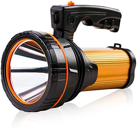 MAYTHANK LED Torch Super Bright Rechargeable Big Capacity10000ma Long Lasting, Powerful High Powered Spotlight Flashlight Long Range 800 Yards, Handheld Searchlight Waterproof (No Side Lantern)