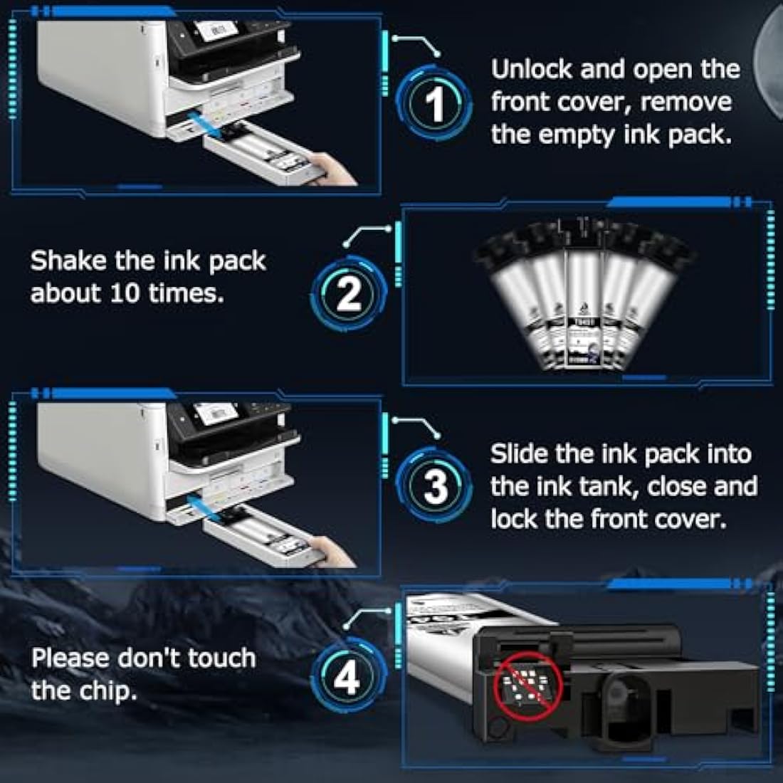 DOUBLE D T9451 Ink Cartridges Compatible with Epson T9451 T9452 T9453 T9454 Work for Epson WorkForce Pro WF-C5710DWF WF-C5790DWF WF-C5210DW WF-C5290DW WF-C5710 WF-C5790 (T9451-T9454 = 4PK)