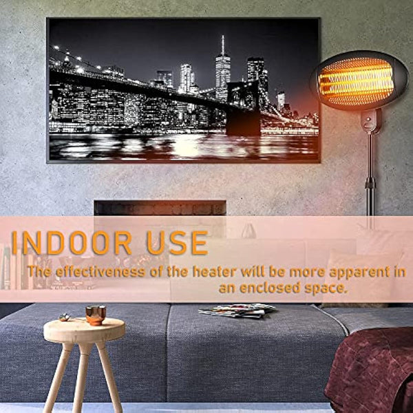 DONYER POWER Electric Quartz Patio Heater Garden Heater Waterproof Outdoor Free Standing 2000W