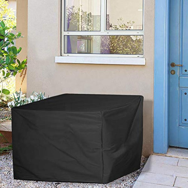 Ankier Garden Furniture Covers, Waterproof, Anti-UV, Heavy Duty 420D Oxford Fabric Rattan Furniture Cover for Cube Set, Patio, Outdoor (125x125x74cm) - Black