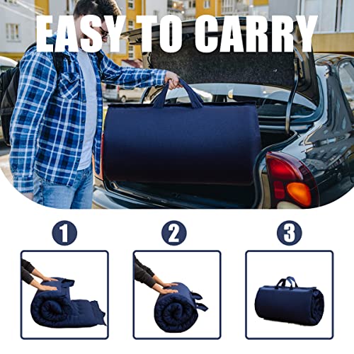 MAXYOYO Portable Foldable Futon Mattress, Hypoallergenic Fabric and High-Density Foam Mattress Pad with Handle and Zipper for Outdoor Indoor Camping