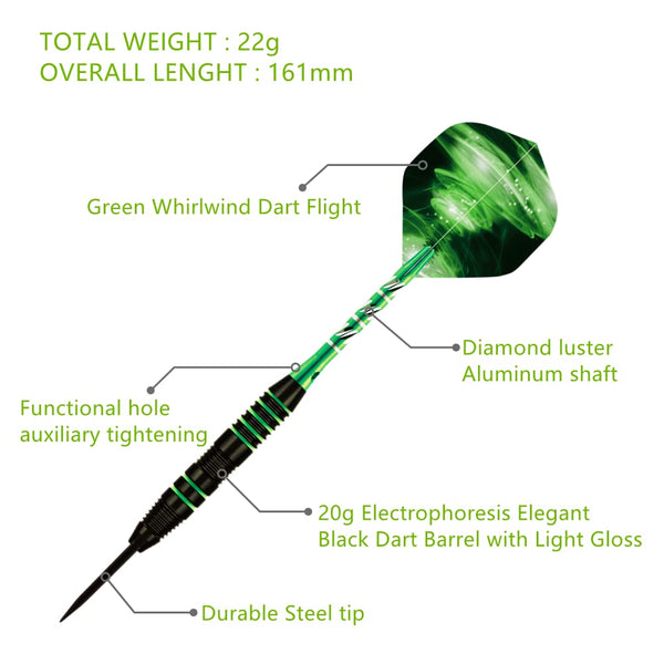 Steel Tip Darts Set,3 Pack Professional Dart with Aluminum Shafts and Darts Case