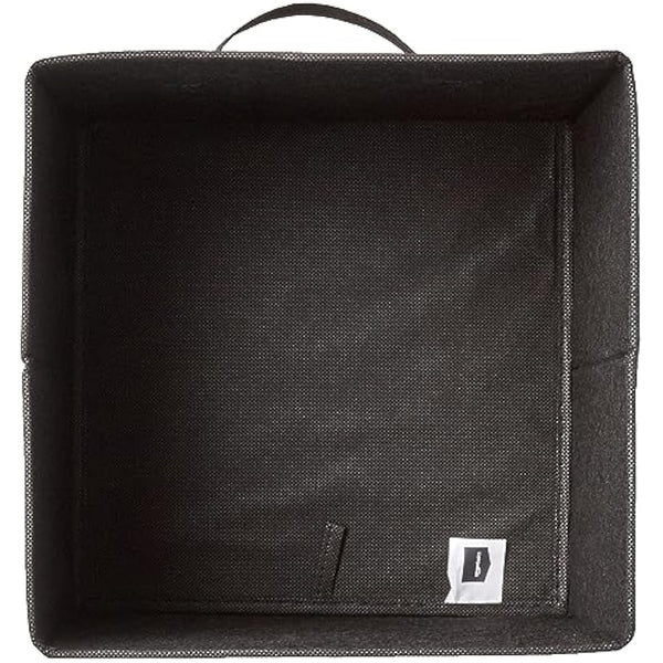 Amazon Basics Collapsible Fabric Storage Cube/Organiser with Handles, Pack of 6, Solid Black, 33 x 33 x 33 cm