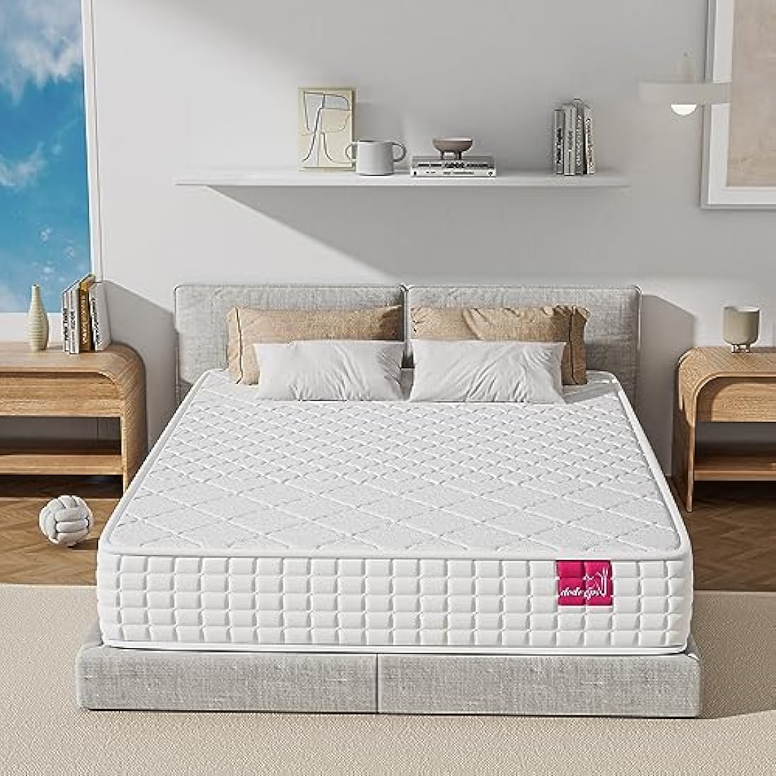 dosleeps 9.4 Inch King Size Mattress 5FT 9-Zone Pocket Sprung Mattress with Memory Foam and Tencel Fabric - Orthopaedic Mattress - Thickness: 9.4 Inch,White