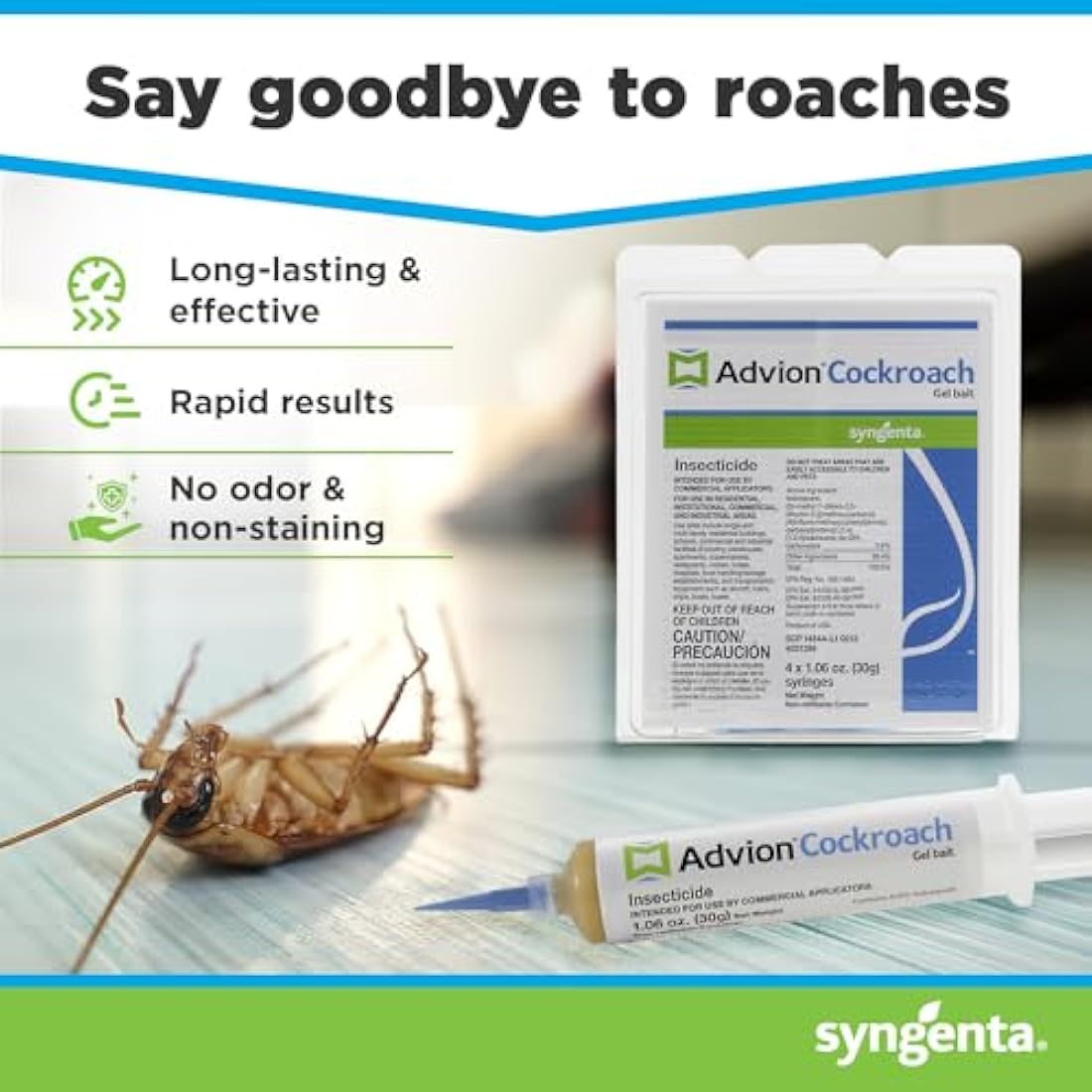 Advion Cockroach Gel Bait 4 X 30 Gram Tubes Roach Control Syngenta