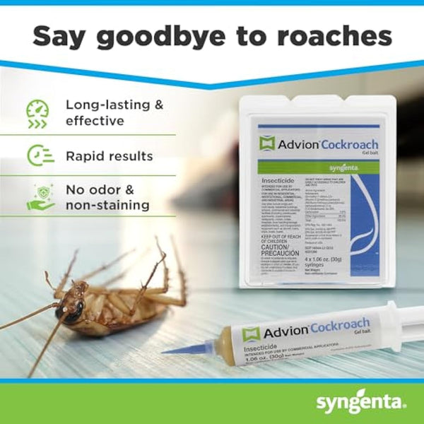 Advion Cockroach Gel Bait 4 X 30 Gram Tubes Roach Control Syngenta