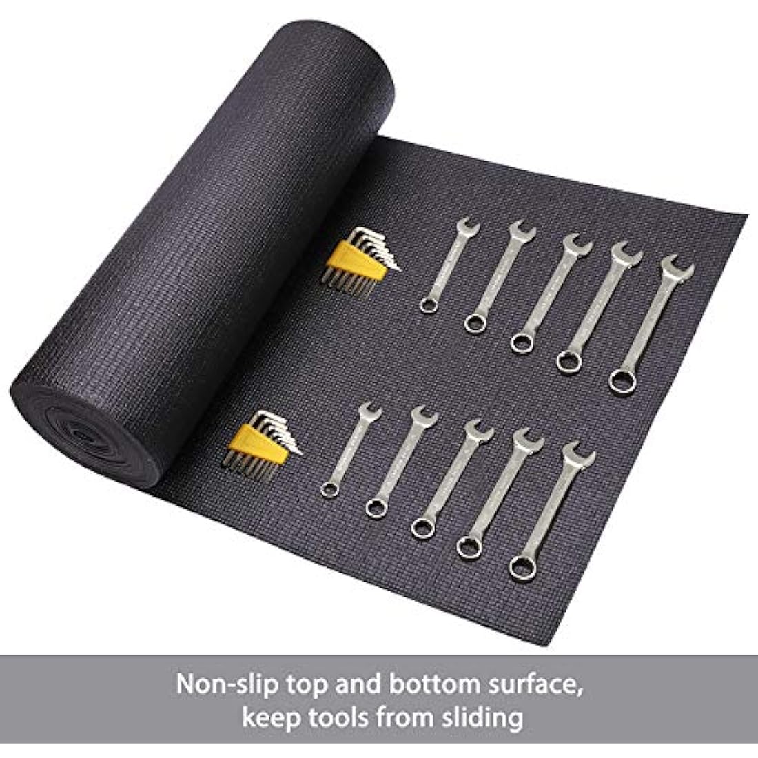 CASOMAN Professional Tool Box Drawer Liner 18 inch x 24 feet, Non-Slip Foam Rubber Mat - Adjustable Thick Cabinet Liners