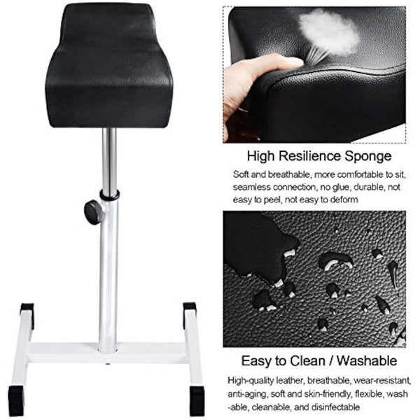 Kalolary 18-26 Inch Adjustable Pedicure Nail Footrest Manicure Foot Rest Stool Soft Pedicure Chair for Foot Resting Pedicure Beauty Salon or Home Selfcare（Black